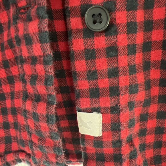 Fall Shirt! Eddie Bauer Women's Sz L Forest Flannel Shirt Red Plaid Pockets - Picture 3 of 7